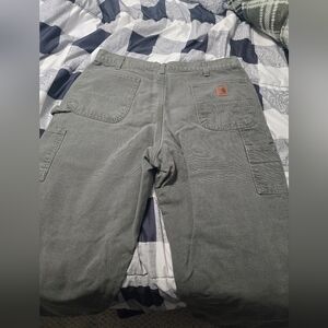 Carhartt Men's Green Flannel Lined Cargo Pants